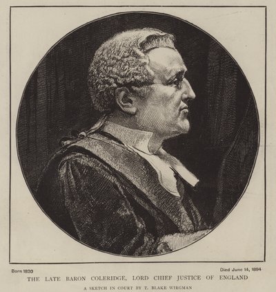 Feu le baron Coleridge, Lord Chief Justice d